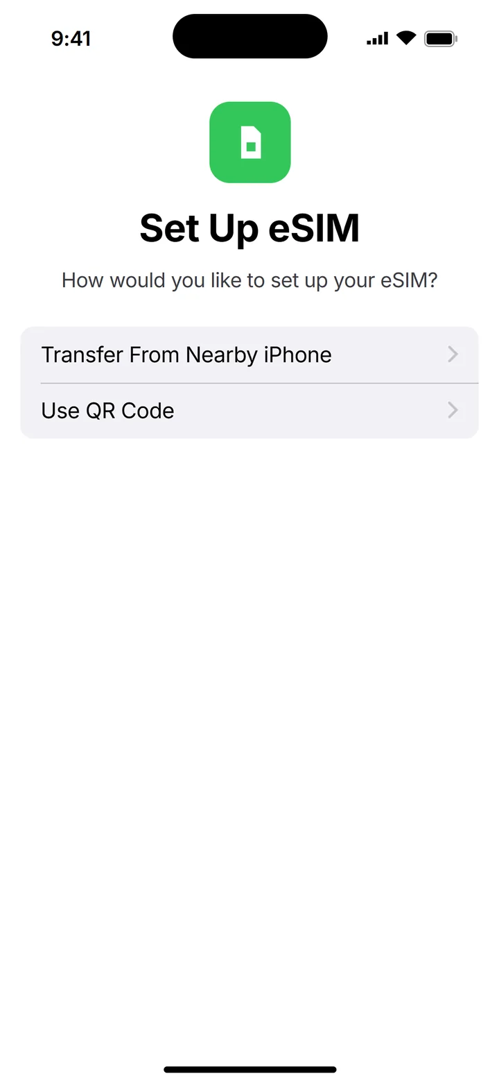 Illustration of iPhone Set Up eSIM with Use QR Code